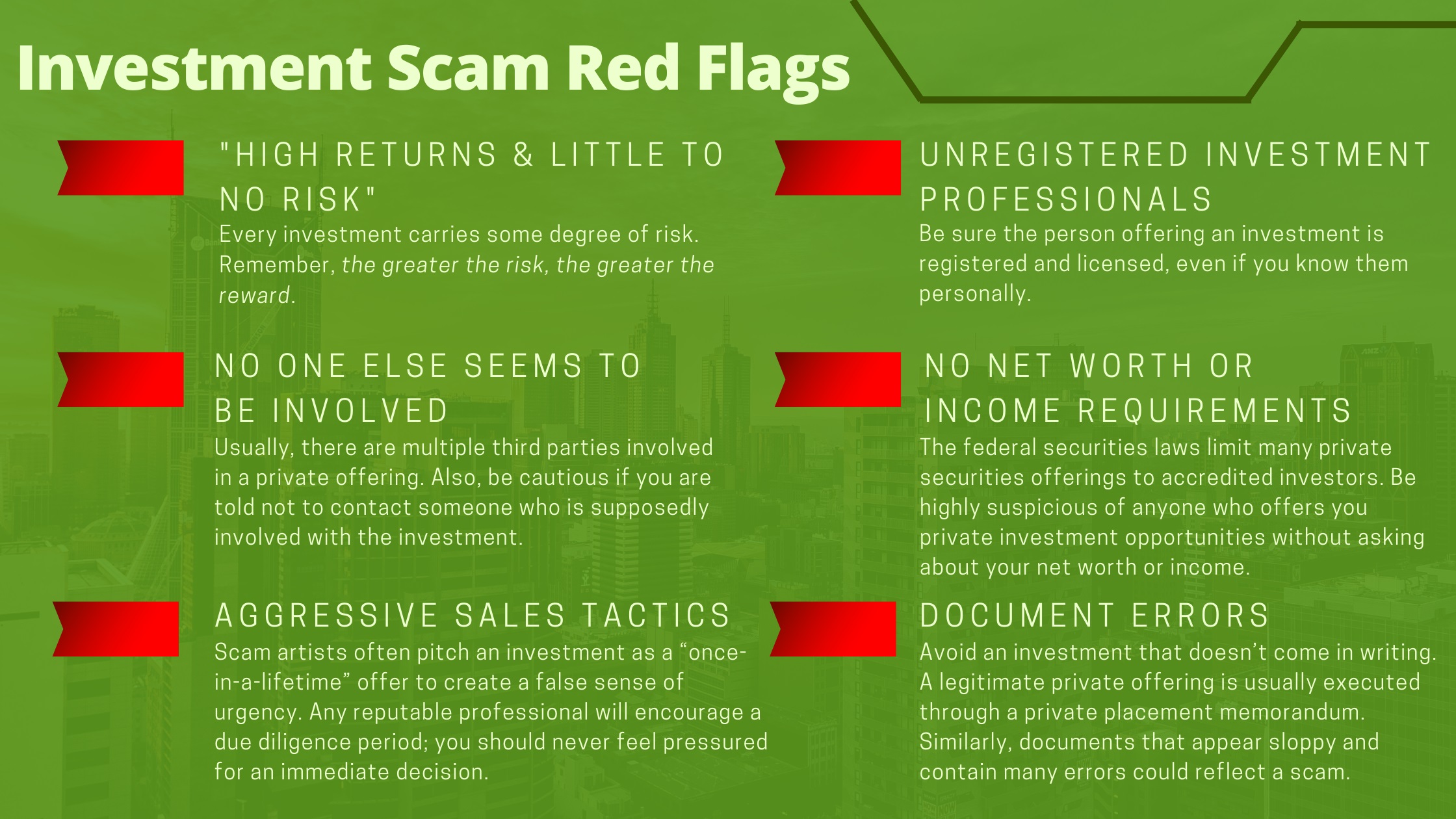 invest scam red flags part one