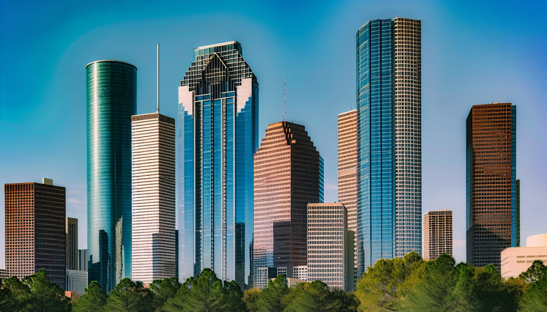 Houston skyline with modern buildings and skyscrapers