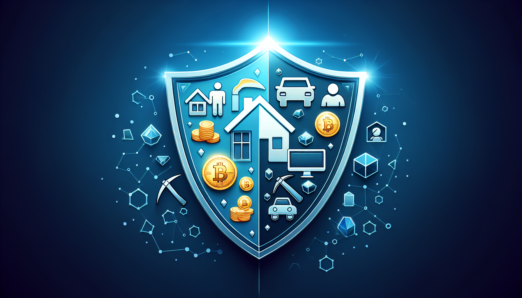 Illustration of a shield protecting personal and business assets