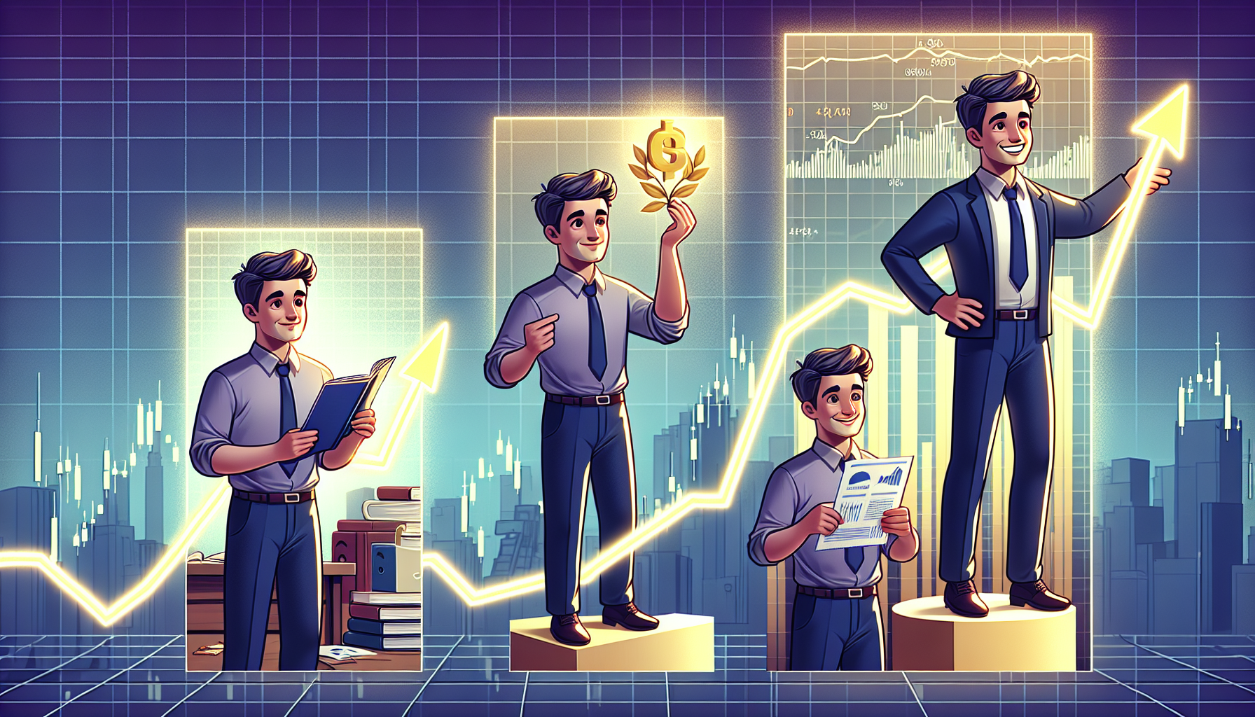 Illustration of a person exercising stock options