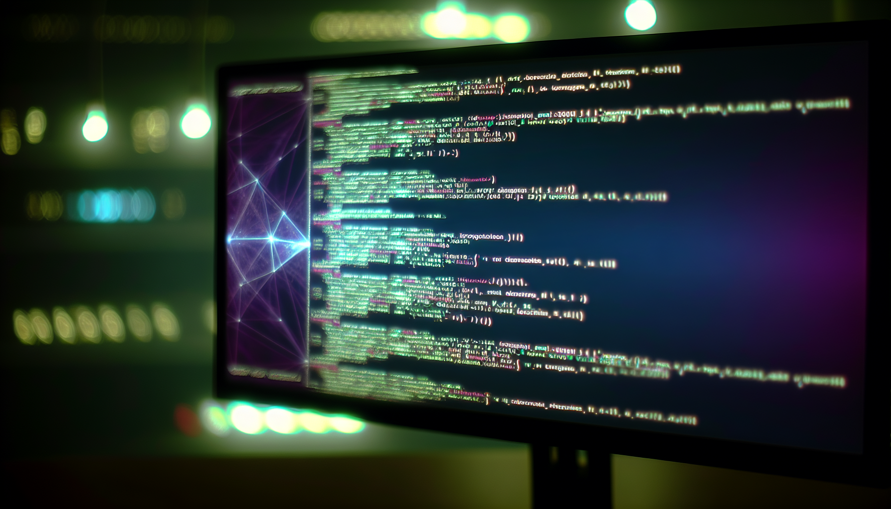 Photo of smart contract code on a digital screen