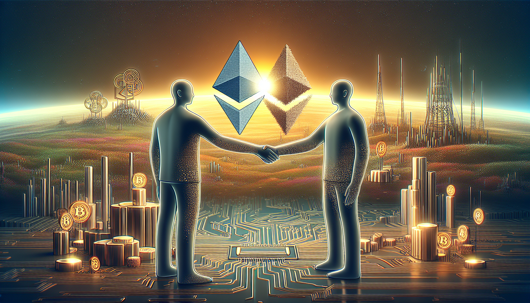 Illustration of Ethereum and SEC collaboration for innovation