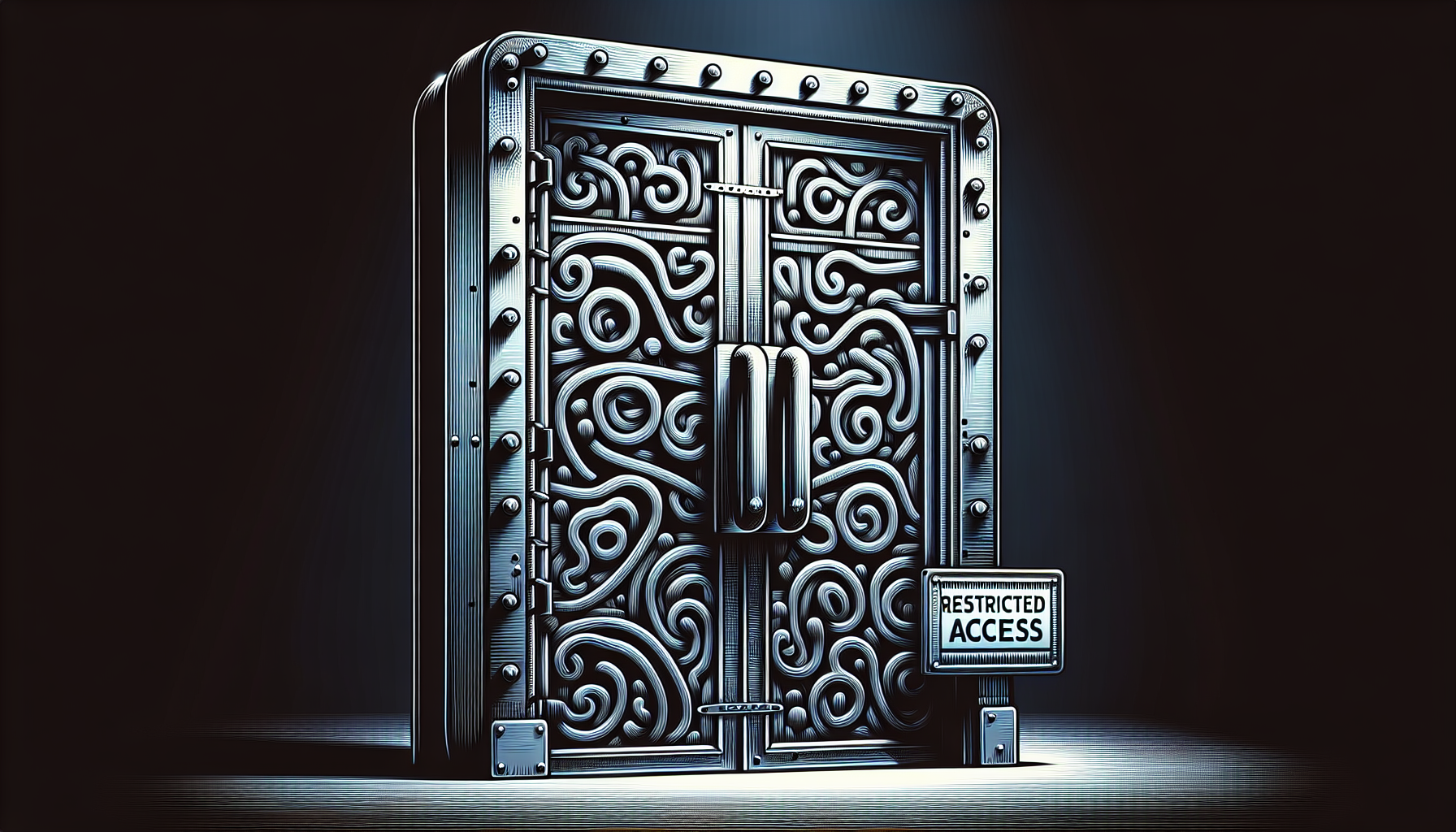 Illustration of a restricted access sign on a door to symbolize limited access to confidential employee information