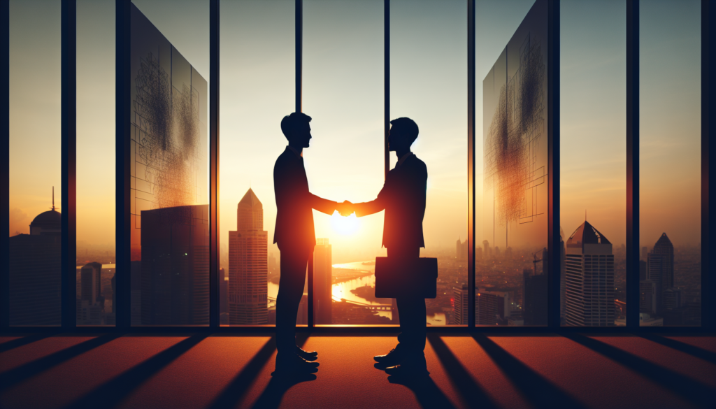 Illustration of a business partnership