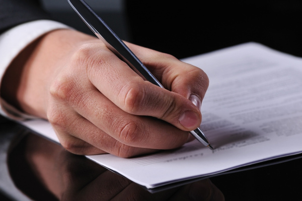 business contract signing